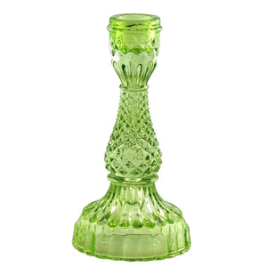 Depression Glass Taper Candle Holder: LARGE LIME