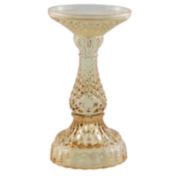 Depression Glass Pillar Candle Holder, SMALL BRONZE