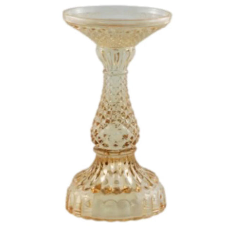 Depression Glass Pillar Candle Holder, SMALL BRONZE