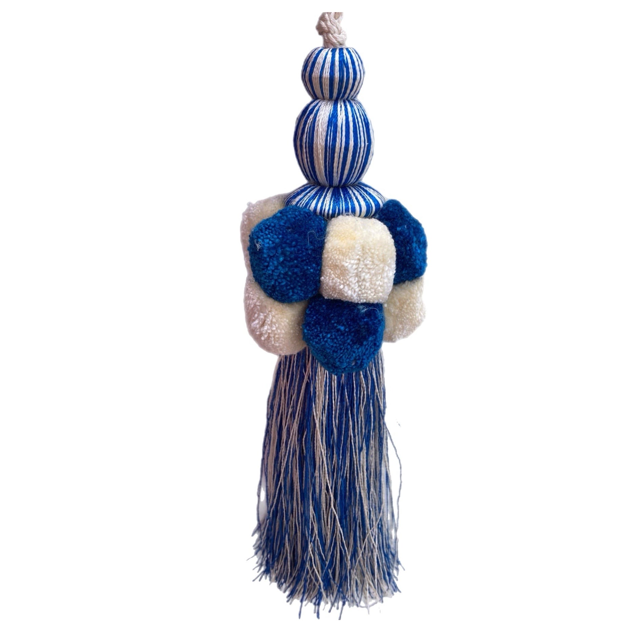 Blue Pom Pom Tassel