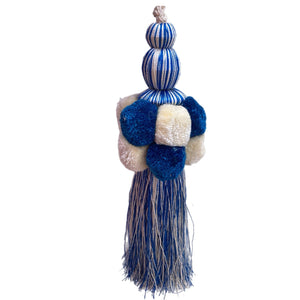 Blue Pom Pom Tassel