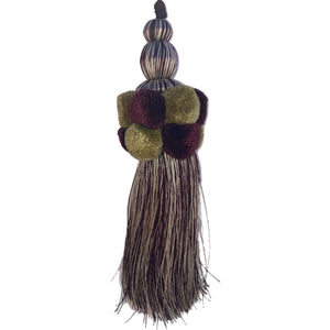 Burgundy Pom Pom Tassel