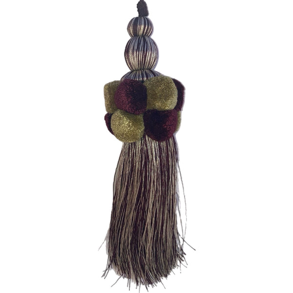 Burgundy Pom Pom Tassel