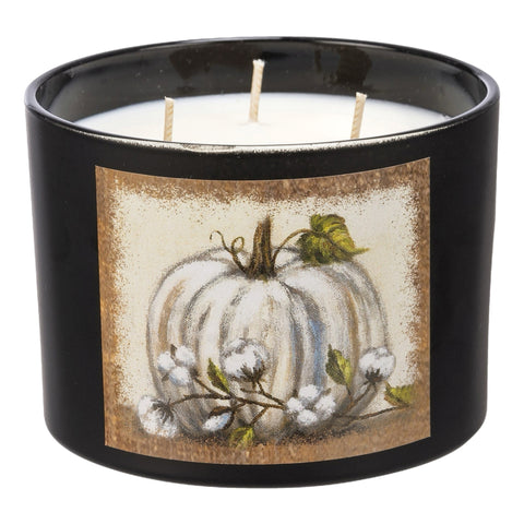 3.25" X 4.5" White Pumpkin Candle Jar