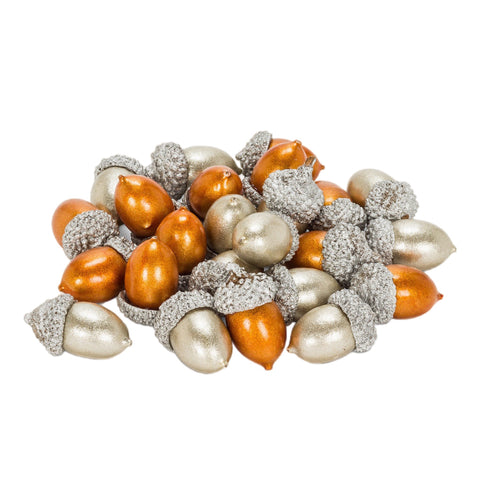 Metallic Acorns, Set Of 24