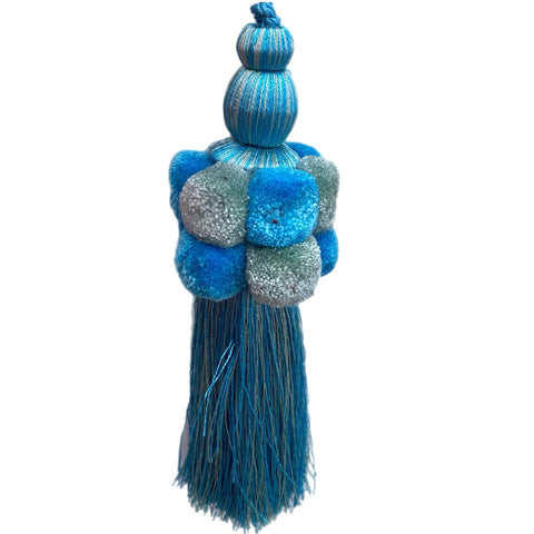 Light Blue Pom Pom Tassel