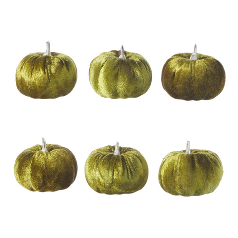 Chartreuse Pumpkin Figurine, Set Of 6