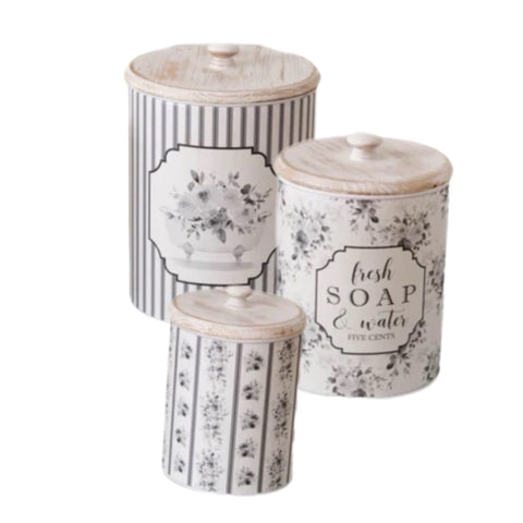 Assorted Bathroom Canister, INDIVIDUALLY SOLD