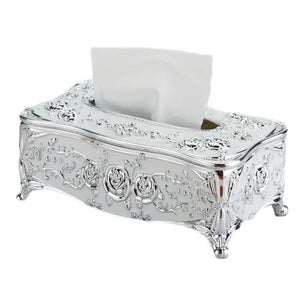 Silver & White Tissue Box