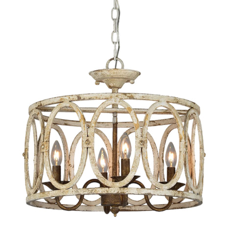 Ivory 4 Light Semi-Flush Chandelier