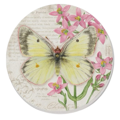 Yellow Butterfly Coasters, Set Of 4