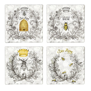 Queen Bee Coasters, Set Of 4