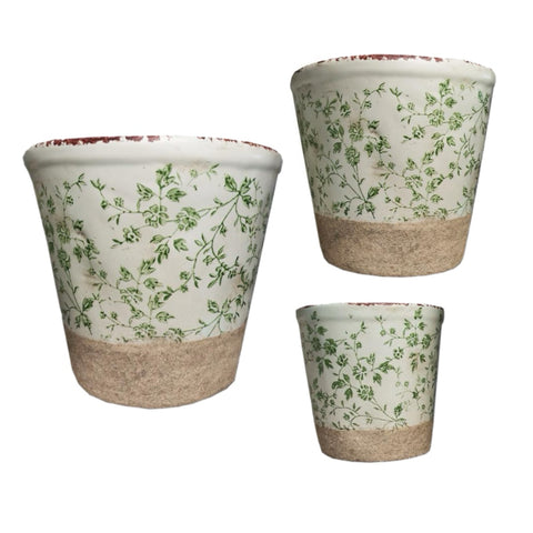 Assorted Green Flower Planter, INDIVIDUALLY SOLD