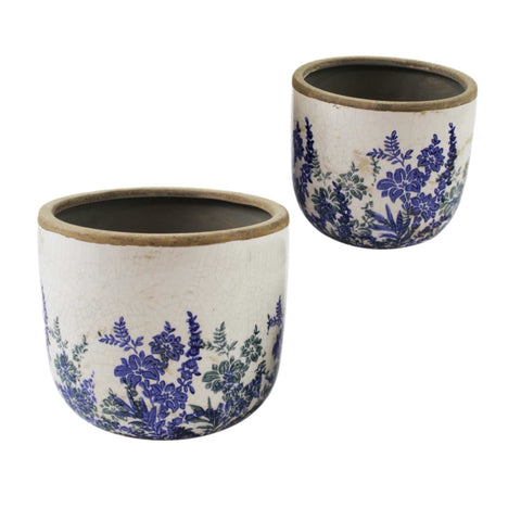 Assorted Blue Flower Planter, INDIVIDUALLY SOLD