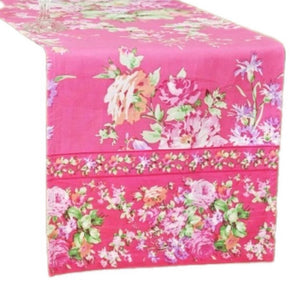 Pink Cottage Rose Table Runner