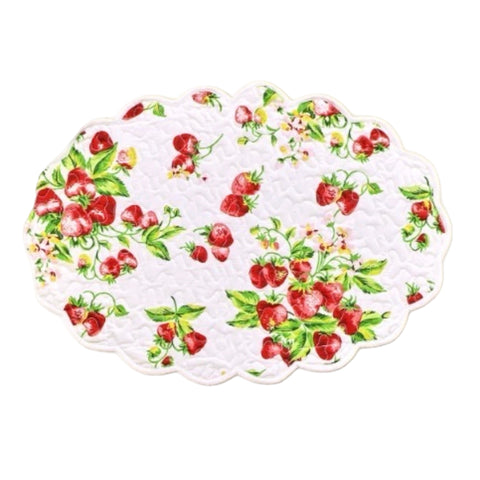 White Strawberry Basket Placemat, INDIVIDUALLY SOLD