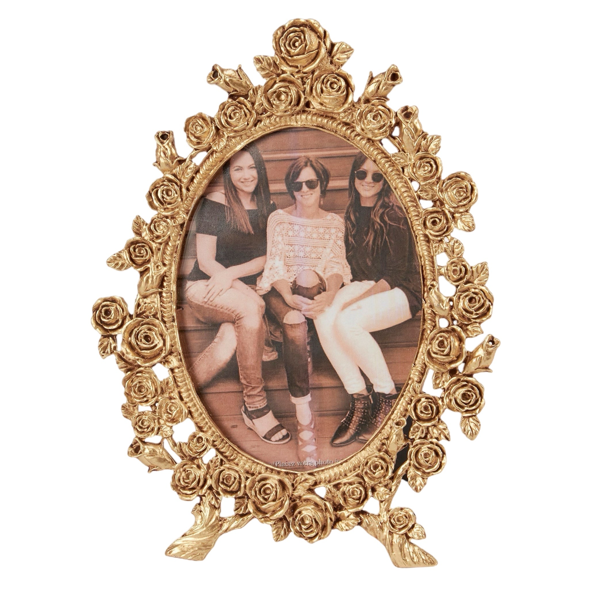 5.5" X 7.25" Gold Oval Filigree Photo Frame