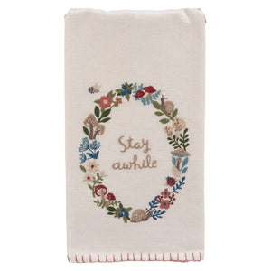 Stay Awhile Tea Towel