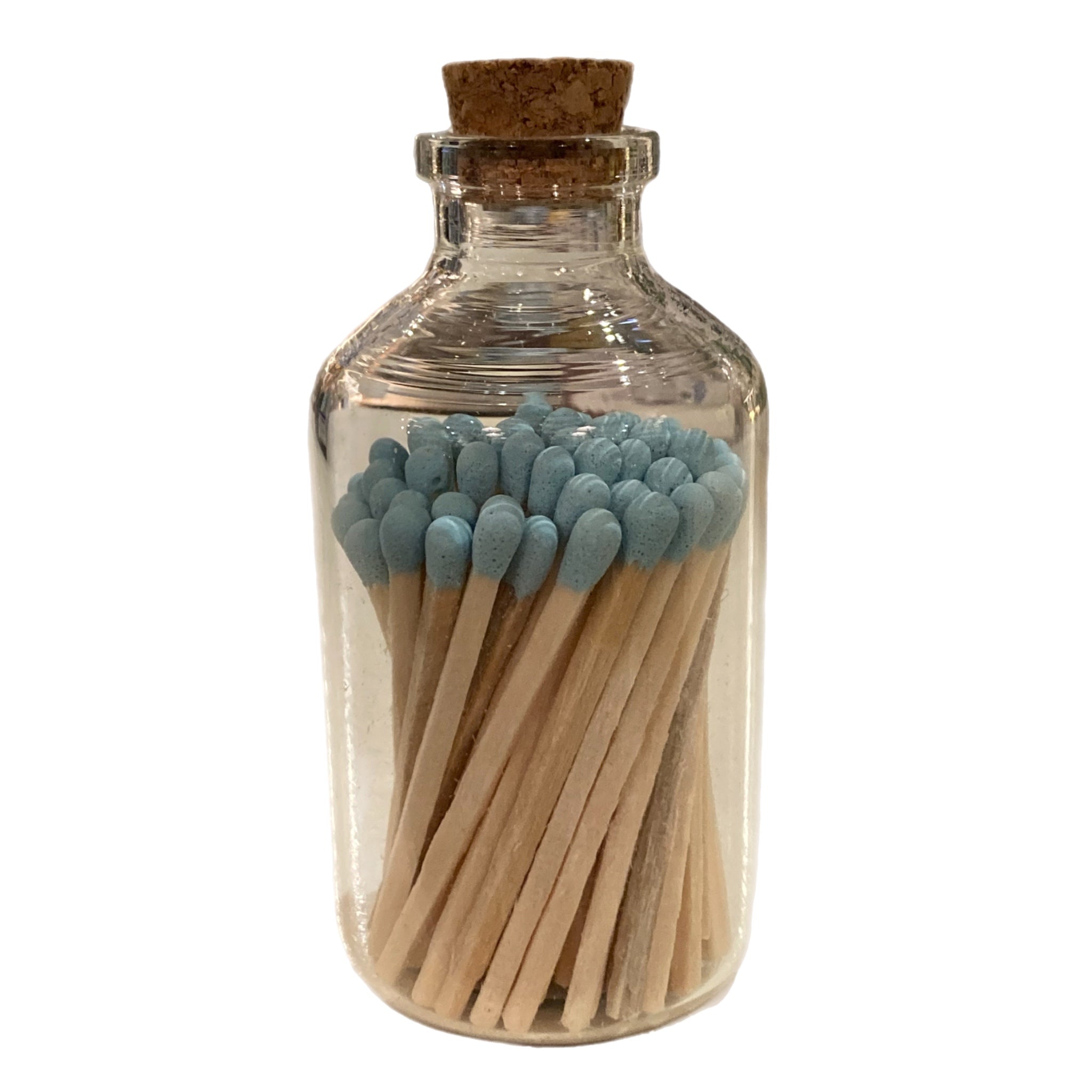 Teal Coloured Matches In Jar