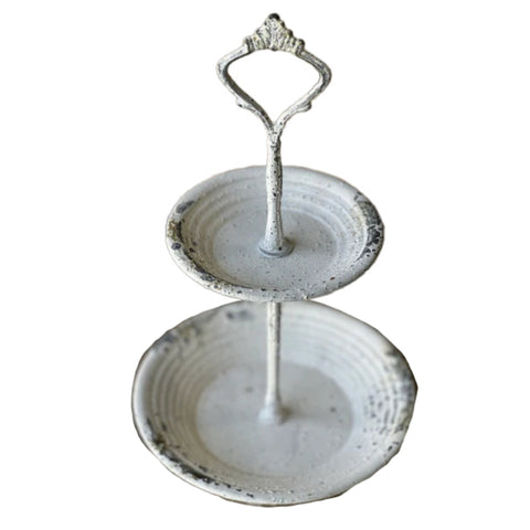 Distressed White 2 Tier Tray