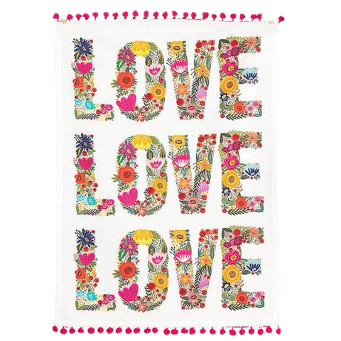 Love Pompoms Tea Towel