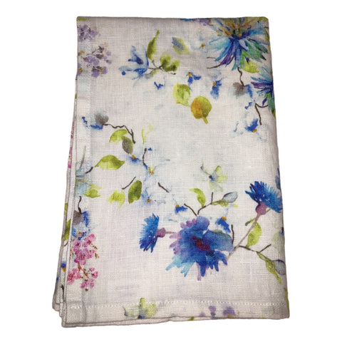 Blue Flowers Tea Towel