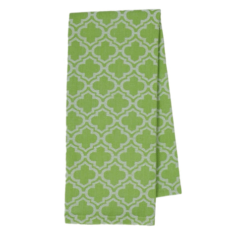 Green Lattice Tea Towel