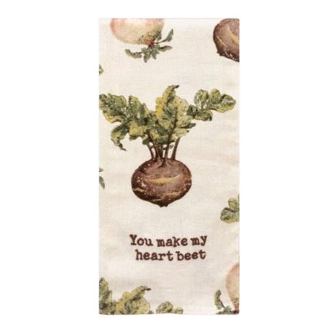 You Make My Heart Beet Tea Towel