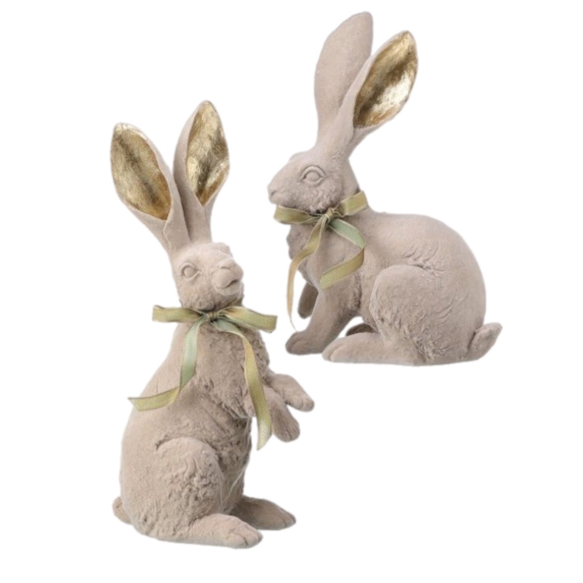 Assorted Flocked Bunny Figurine, INDIVIDUALLY SOLD