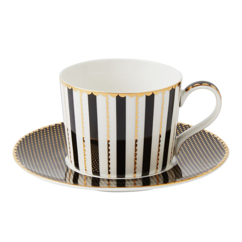 Black And Gold Teacup And Saucer