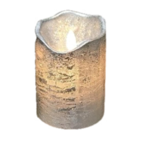 3" X 4" Pillar Flameless Candle: Silver