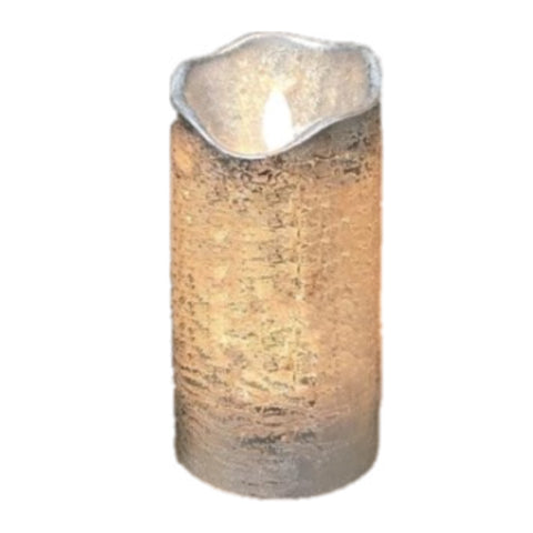 3" X 8" Pillar Flameless Candle: Silver