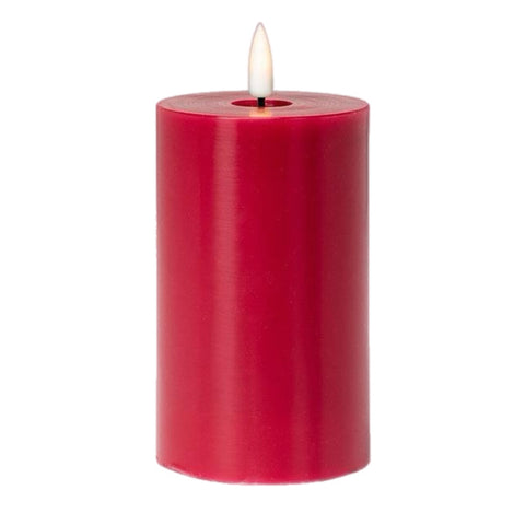 3" X 5" Pillar Flameless Candle: Red