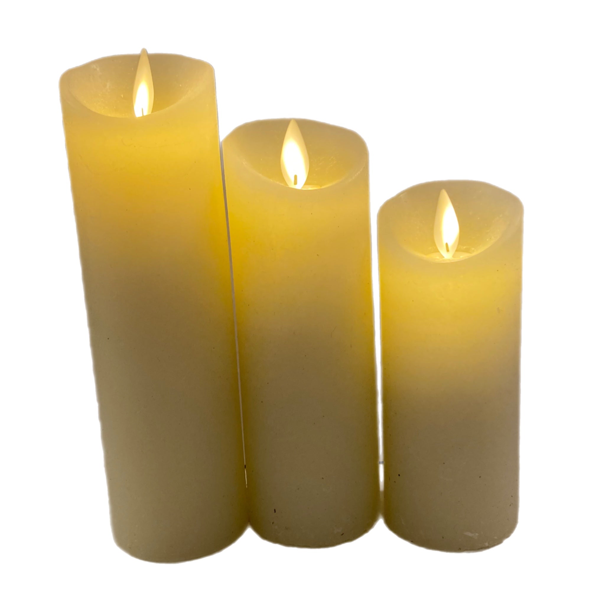 Assorted Slim Pillar Flameless Candle: Cream, INDIVIDUALLY SOLD