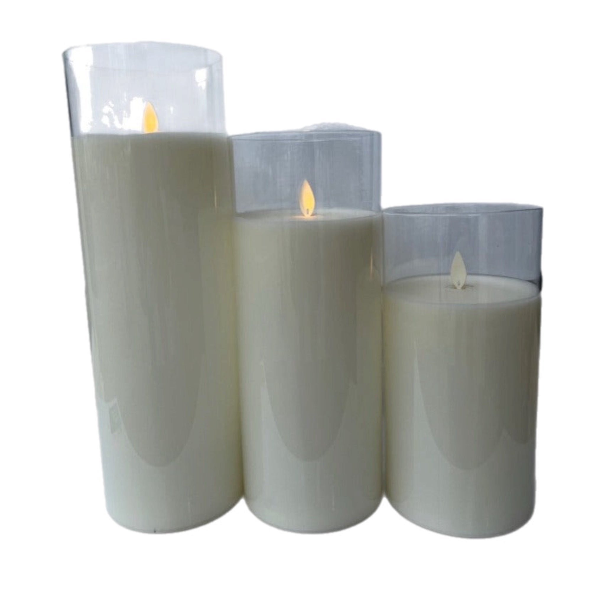 Assorted Wide Pillar Flameless Candle: Cream, INDIVIDUALLY SOLD