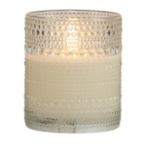 3.5" X 4" Clear Dotted Jar Pillar Flameless Candle