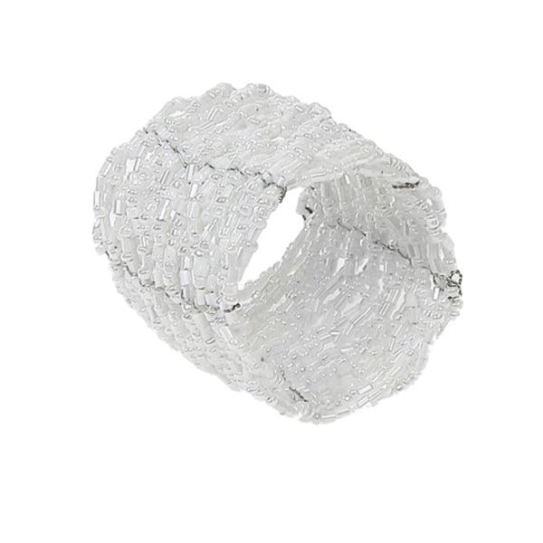 White Beaded Napkin Ring
