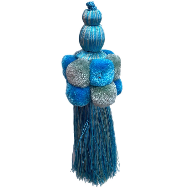 Light Blue Pom Pom Tassel
