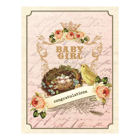 Baby Girl Congratulations Greeting Card