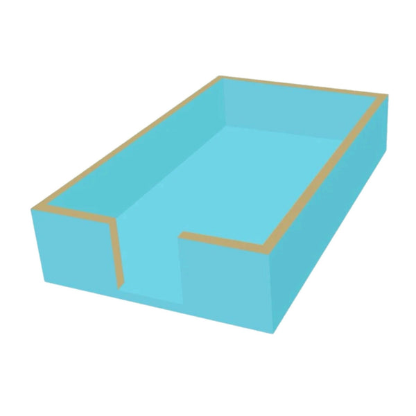 Assorted Aqua Lacquer Napkin Holder, INDIVIDUALLY SOLD