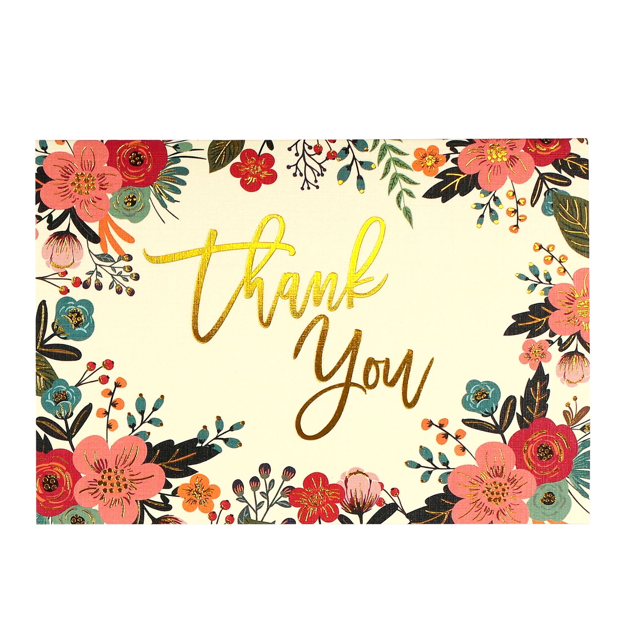 Floral Thank You Cards, Box Of 14