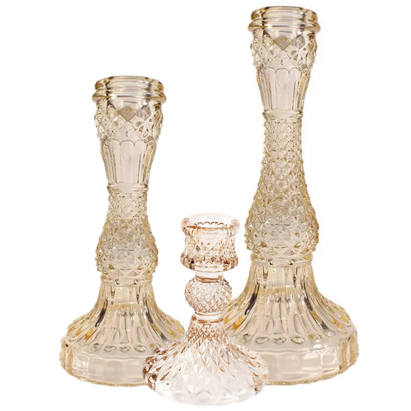 Assorted Glass Taper Candle Holder, INDIVIDUALLY SOLD