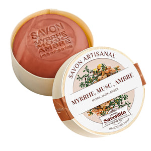 Myrrh, Musk, Amber Soap In Wooden Box