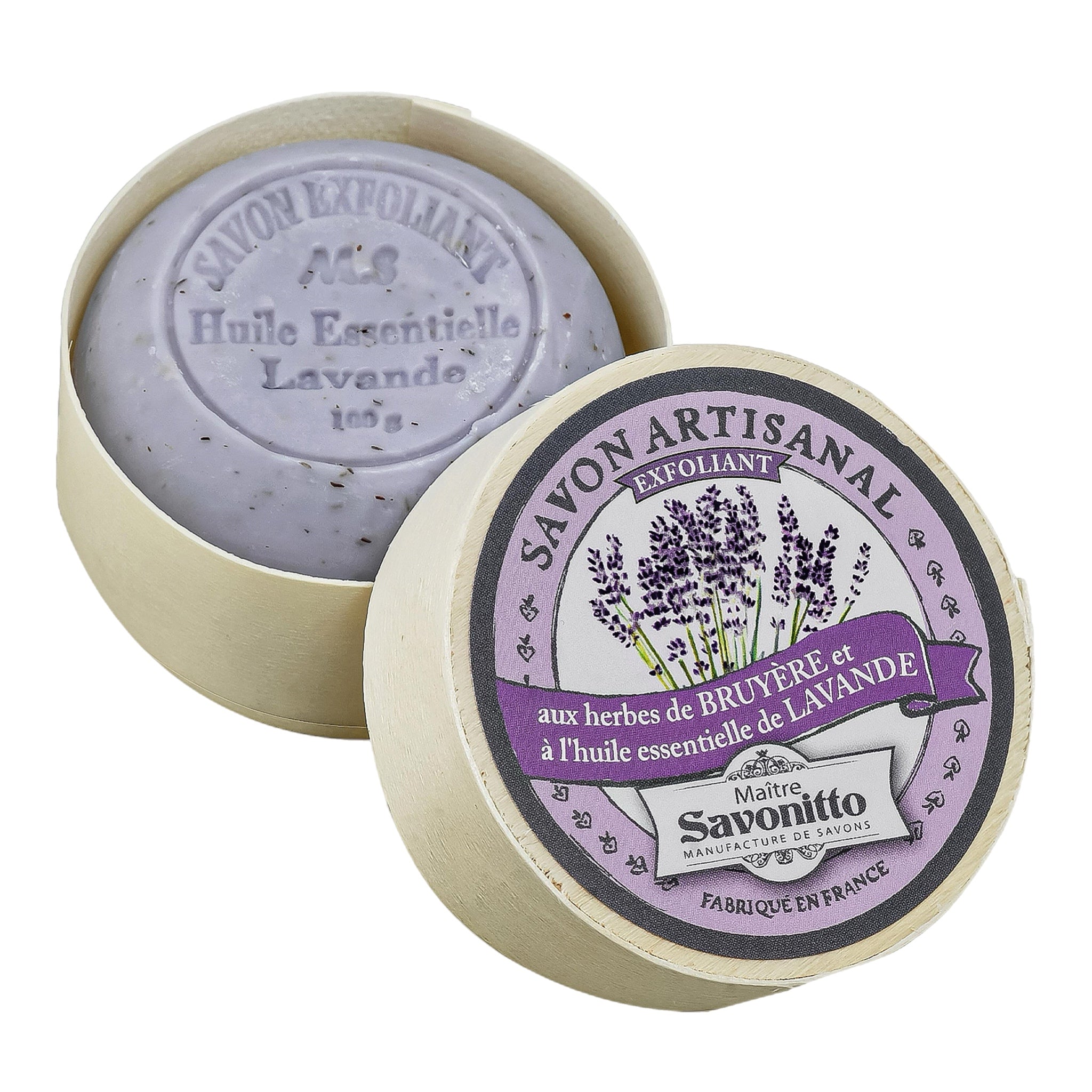 Lavender Exfoliant Soap In Wooden Box