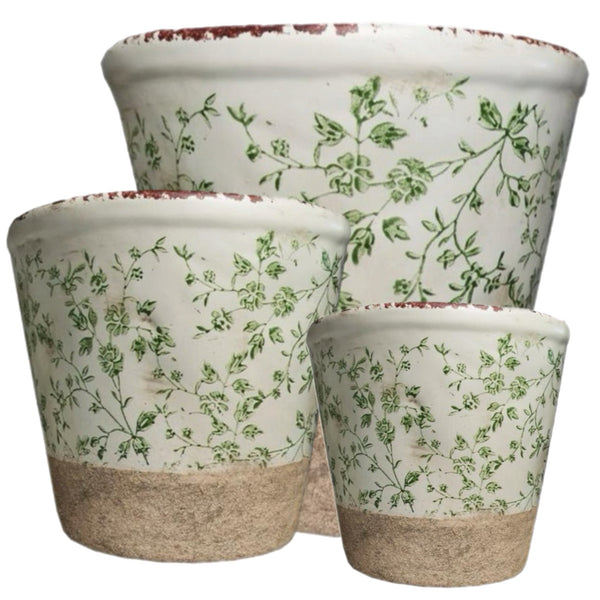 Assorted Green Flower Planter, INDIVIDUALLY SOLD