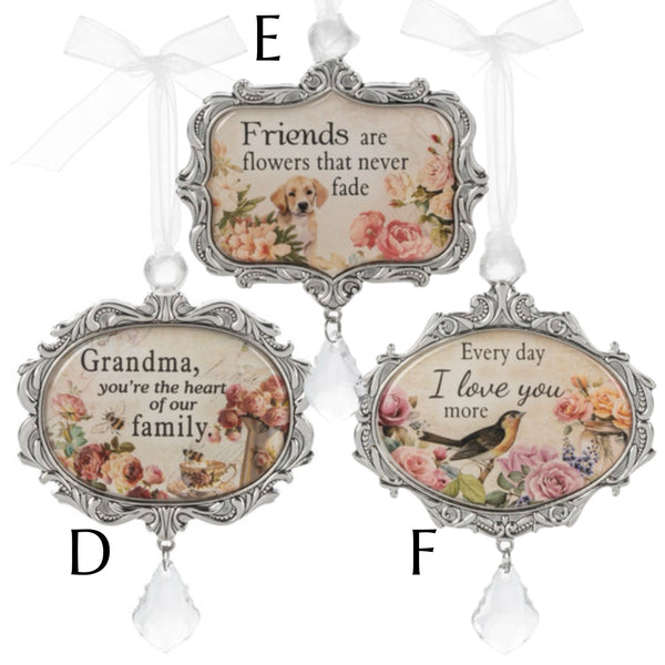 Assorted Vintage Saying Ornament, INDIVIDUALLY SOLD