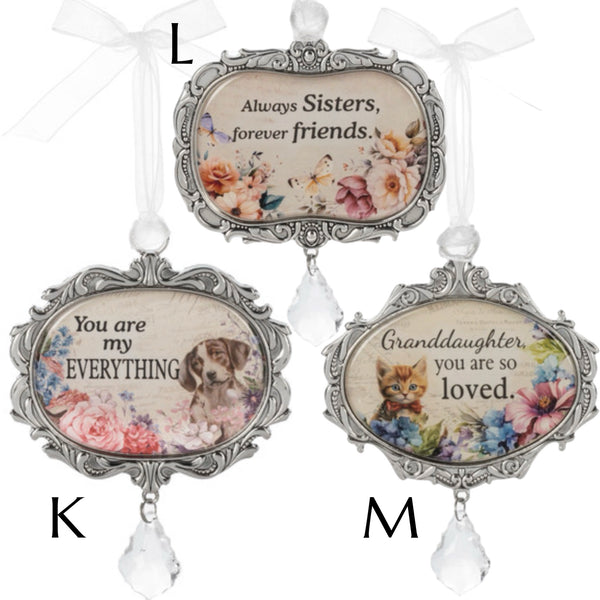 Assorted Vintage Saying Ornament, INDIVIDUALLY SOLD
