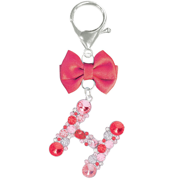 Assorted Burgundy Ribbon Monogram Keychain, INDIVIDUALLY SOLD
