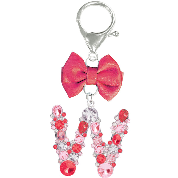 Assorted Burgundy Ribbon Monogram Keychain, INDIVIDUALLY SOLD