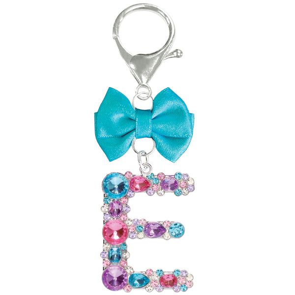 Assorted Turquoise Ribbon Monogram Keychain, INDIVIDUALLY SOLD